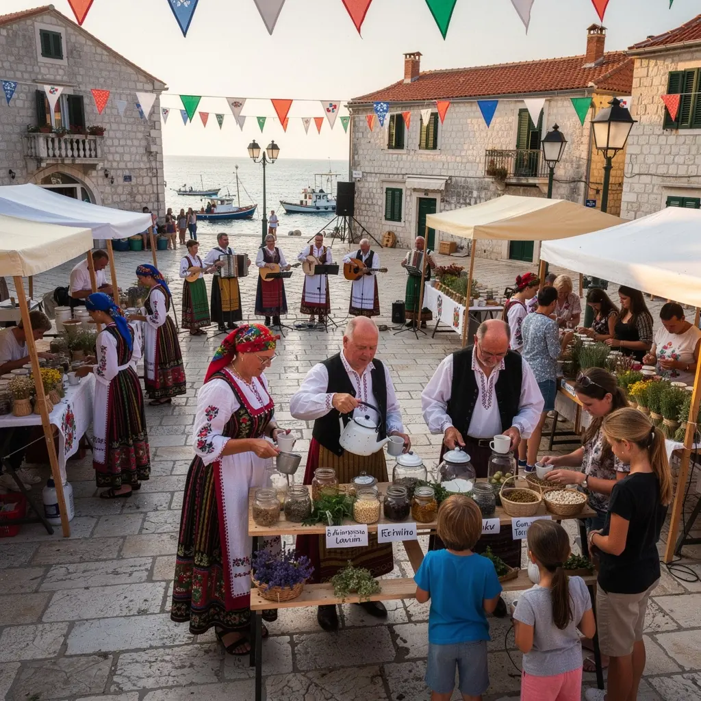 Suhocvjetovi kamilice u staklenoj posudi s etiketom.